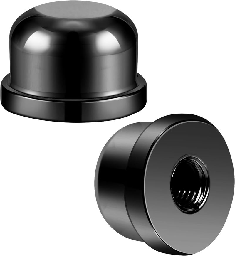 Dirvcp 2Pcs Retro Lampshade Decorative Lampshade Nuts with Double Threaded Screws, Suitable for 3/8 Inches and 1/4-27 Inches (Black) - Image 1